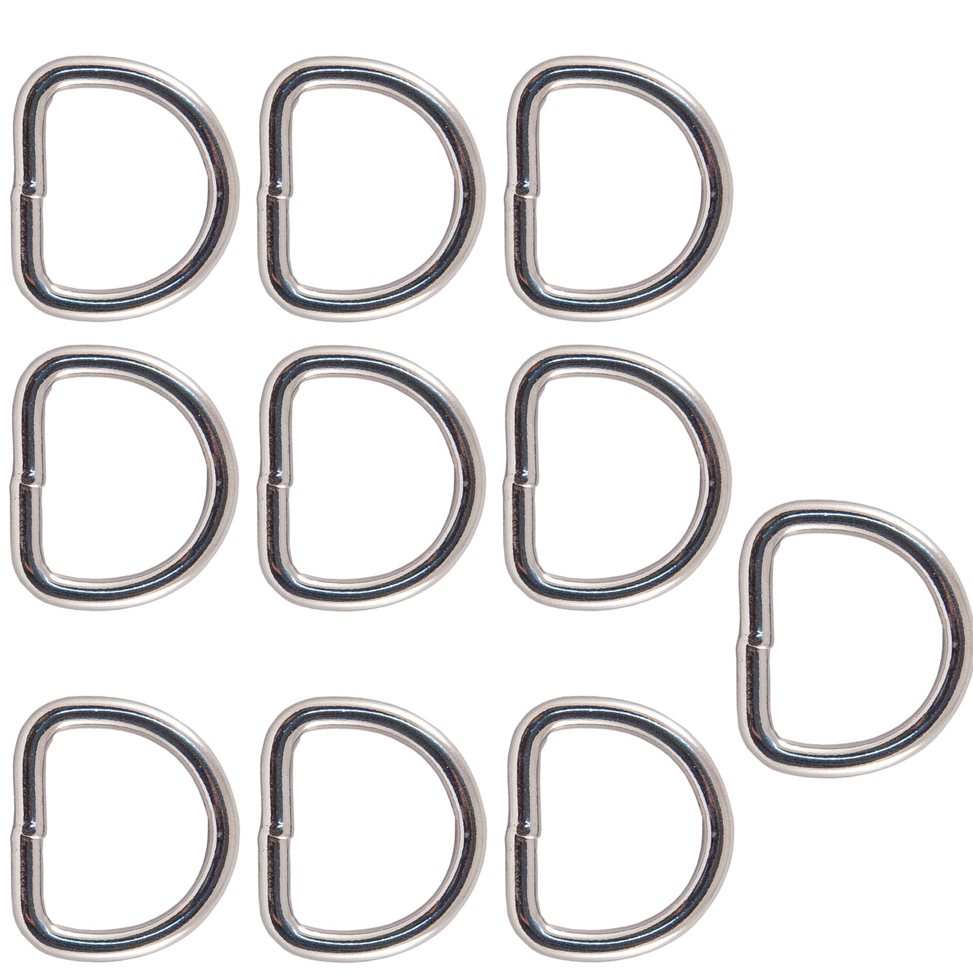 3mm x 15mm D Ring Stainless Steel Welded Marine Grade Polished Finish (Pack of 10)