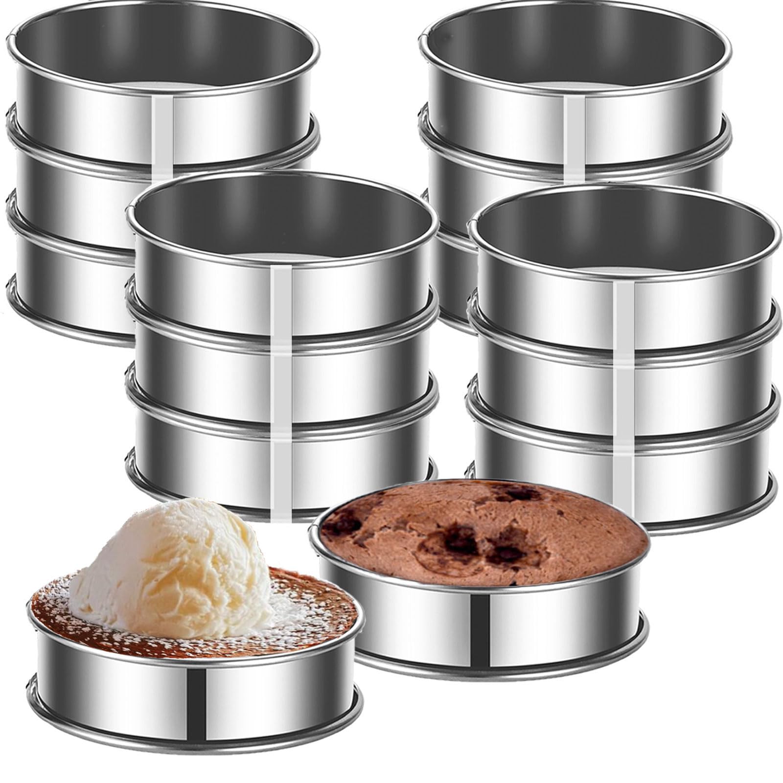 Photo 1 of 12packs Crumpet Rings 4 Inch English Muffin Rings Stainless Steel Double Rolled Nonstick Metal Round Tart Ring Molds for Cookie Cooking Baking