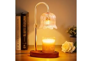 Candle Warmer Lamp with Timer and Dimmer, Adjustable Height Electric Candle Warmer Flower Lamp Wax Melt Warmer for Jar Candle
