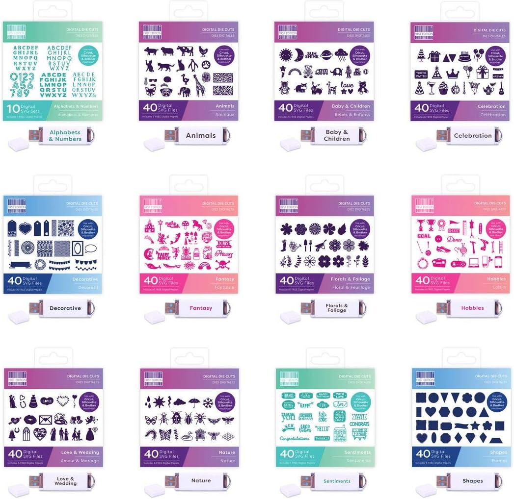 Download Amazon Com Trimcraft First Edition Craft Digital Svg Files Usb Dies All 12 Usb 3D SVG Files Ideas | SVG, Paper Crafts, SVG File