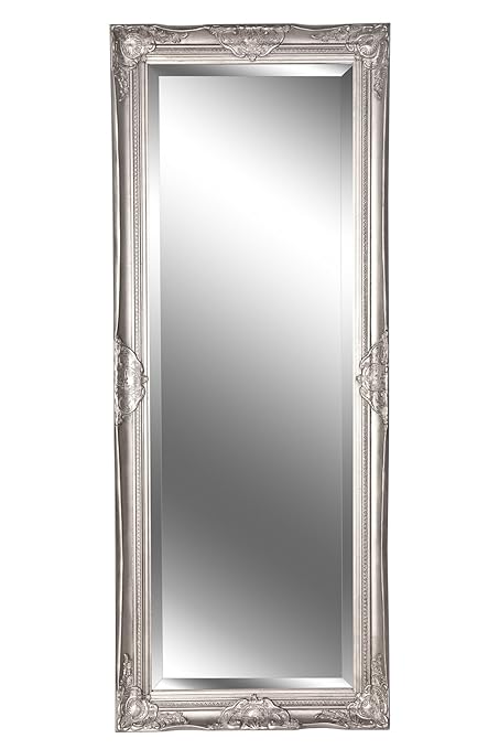B.U.S. Wohnstyle Spiegel Wandspiegel Louisa Barock antik silber 150 x 60 cm