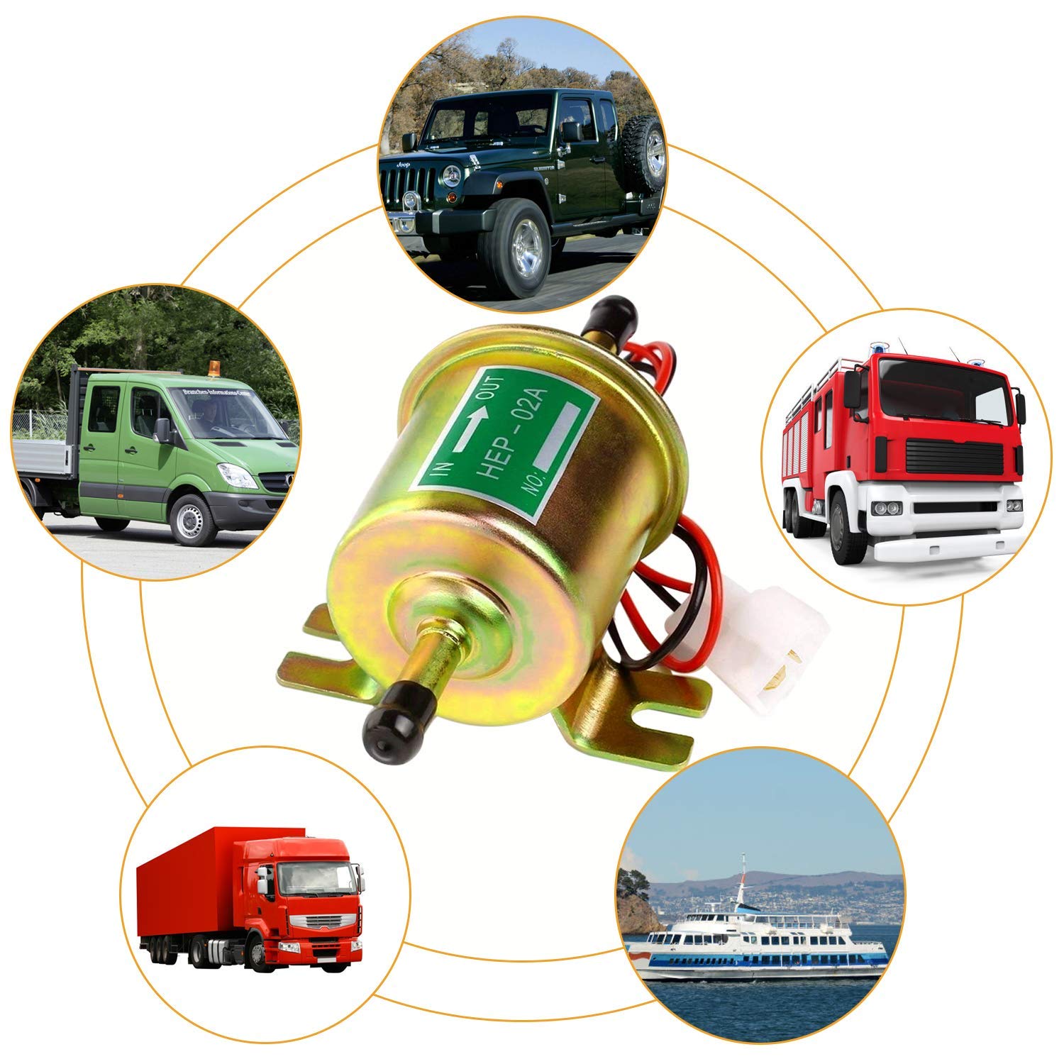 Electric Inline Fuel Pump 12V Universal Transfer Low Pressure Gas