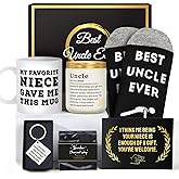 iAOVUEBY Gifts for Uncle from Niece - Best Uncle Birthday Gifts - Best Uncles Ever Present for New & Cool Uncles, Great Gift Set From Niece with 11oz Coffee Mug