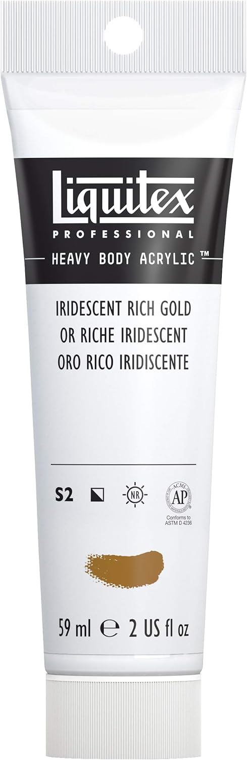 Liquitex 1045235 Professional Heavy Body Acrylic Paint 59 ml Tube, Iridescent Rich Gold, 59 ml (Pack of 1)
