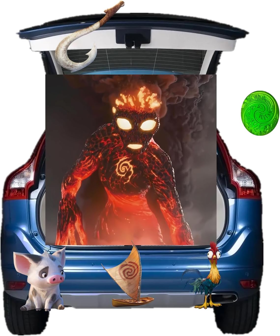 Garage Door Decorations - BRALEO Trunk or Treat Car Decorations Kit for SUV Trunk or Treat for Church Outoor Decorations Halloween Party Decorations (A)