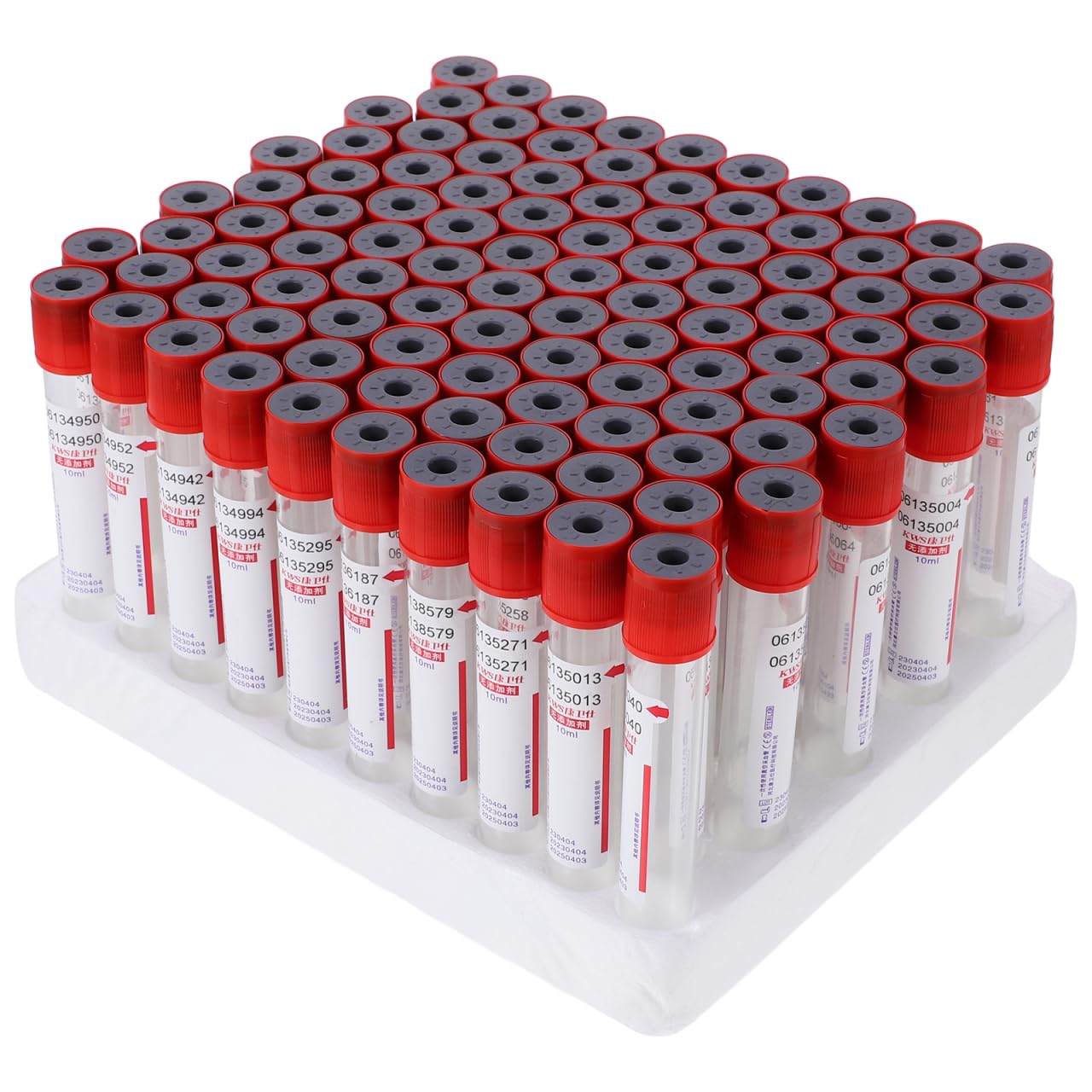 iplusmile 100pcs 10ml Glass Blood Collection Tubes Vacuum Blood Tubes with Screw Cap Negative Pressure Tub Glass Centrifuge Tubes Laboratory Tubes, Red, 10x1.5cm
