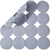 Webos Square Shower Mat Nonslip - Rubber Bathtub Mat with Suction Cups for Inside Shower Bathroom Floor (Grey, 21X21”)