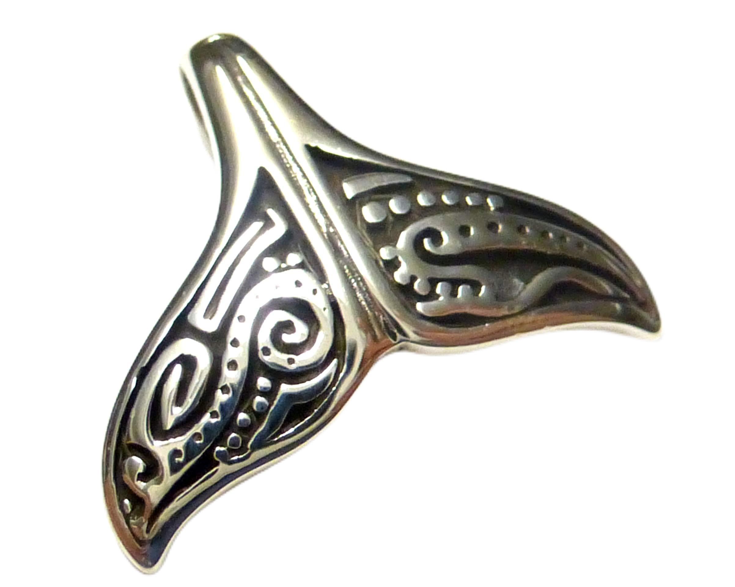 Sterling Silver Whale Tail Pendant for Divers and Animal Defenders Unisex Sterling Silver