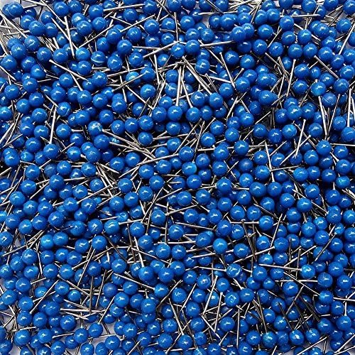 Migk™ Map Tacks 1/8-Inch Bead Head Push Pins Small Pushpins, 100 Pieces (Blue)