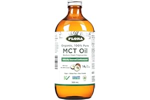 Flora Health MCT Oil Organic Energy Boost, C8 Caprylic & C10 Capric Acids, Keto, Kosher, Non-GMO Verified, 100% from Ethicall