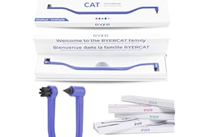 RYERCAT Amethyst Dual Sided Cat Toothbrush - Kitten Toothbrush with Micro Head (Very Small) to fit into Cat/Kittens Mouth - C