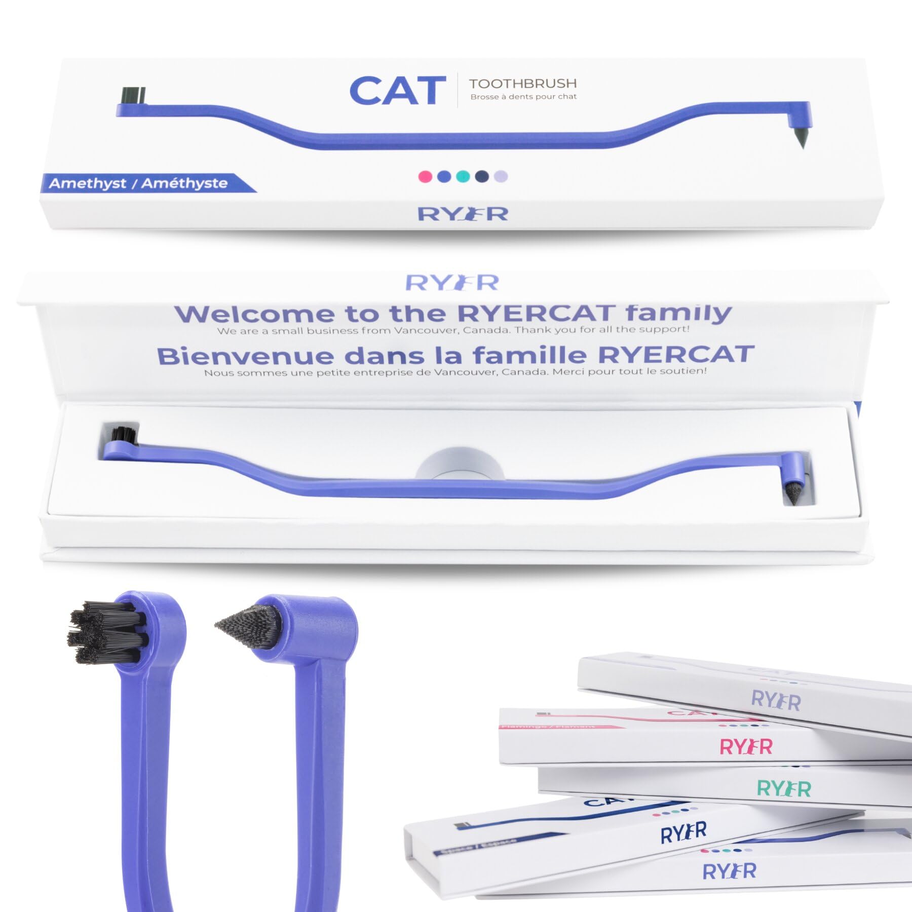 Photo 1 of * factory sealed *
RYERCAT Dual Sided Cat Toothbrush - Kitten Toothbrush with Micro Head (Very Small) to fit into Cat/Kittens Mouth - Cat Dental Care Supplies - Pet Toothbrush for Cats (Amethyst Purple)