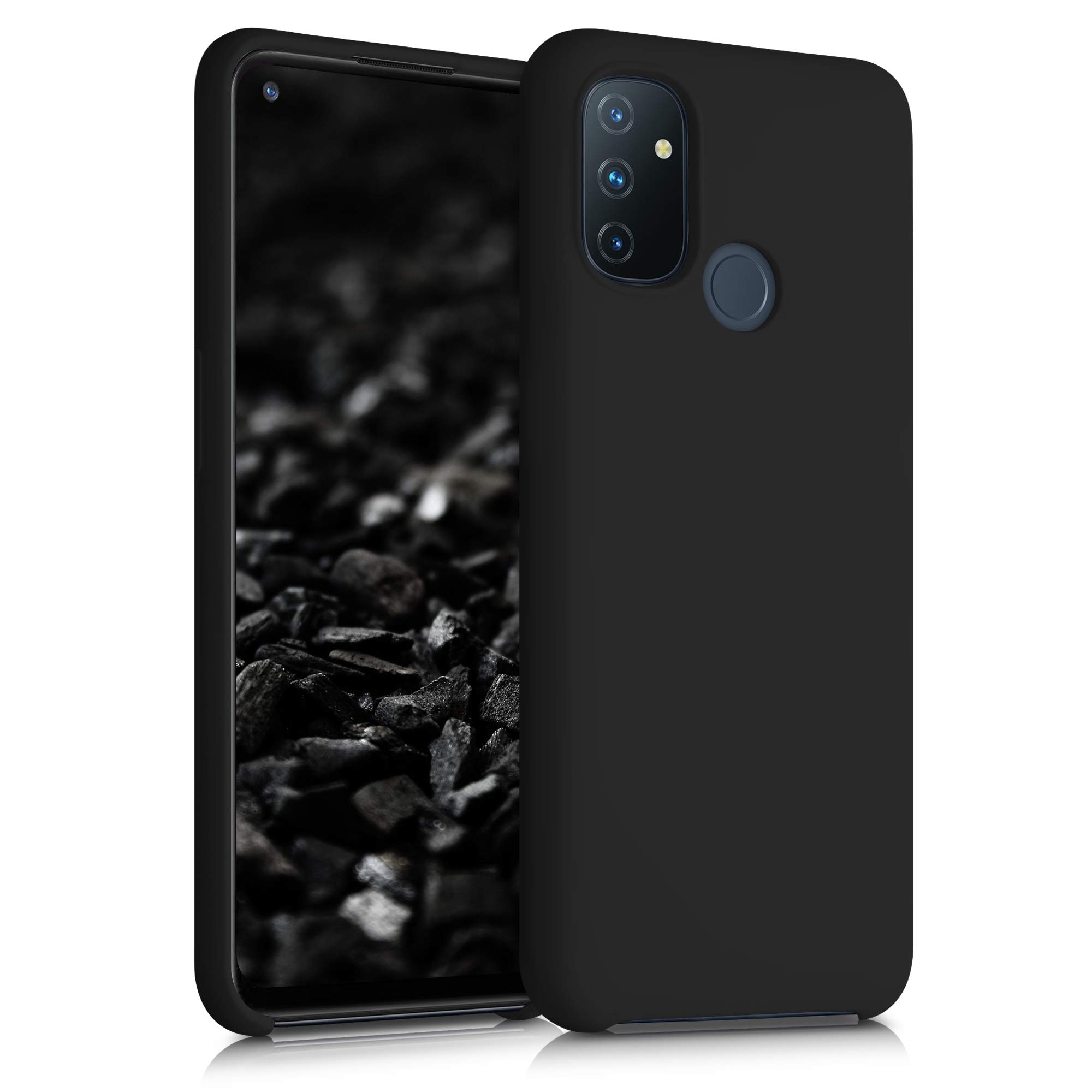 kwmobile Case for OnePlus Nord N100 Case - Soft Cover - Shockproof Silicone - Wireless Charging Black