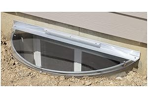 Window Well Supply - Polycarbonate and Aluminum Window Well Cover, Plastic Window Covering for Basement Windows, Window Guard, Plastic Covering for Windows, Heavy-Duty - (Sloped, 44"W x 17"L)