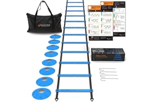 MANTRA SPORTS Soccer Training Equipment Agility Ladder Set, Sports Speed & Agility Training Equipment Kit with Cones & Drills, Speed Training Ladder for Footwork, Football Training Equipment