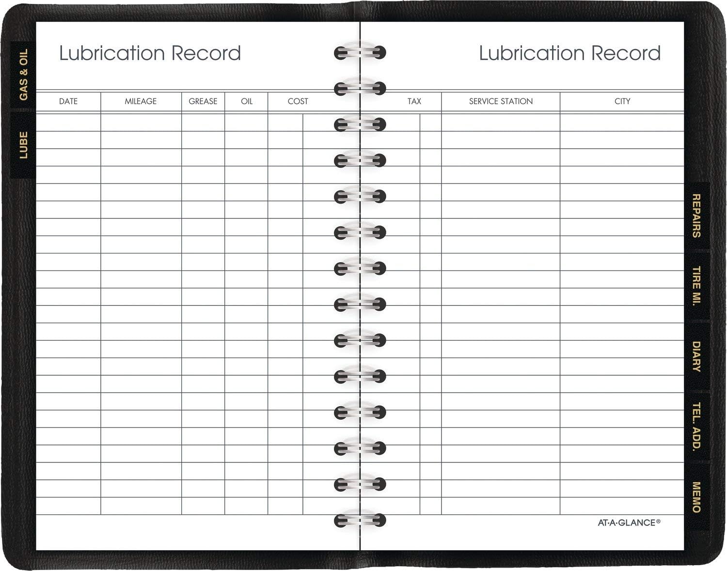AT-A-GLANCE Auto Mileage Log Record Book, 3.75 x 6.12 Inches, Black (AAG8013505): Office Products