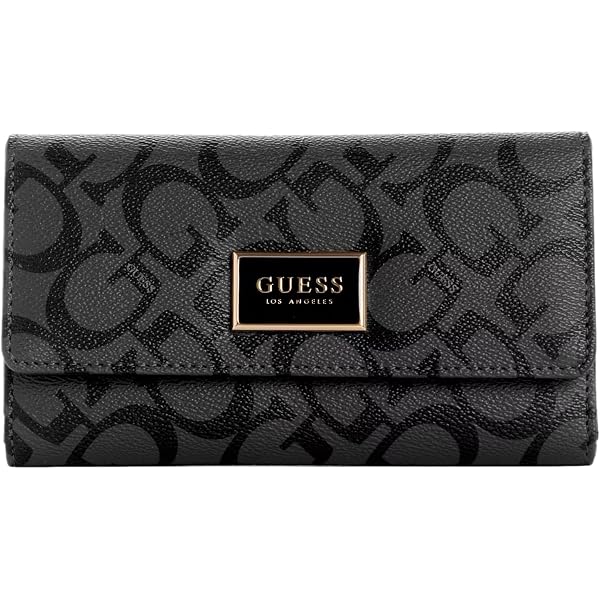 Portefeuille Double Pliage GUESS Los Angeles Pour Femme Occasion | Portefeuille Guess Femme Logo