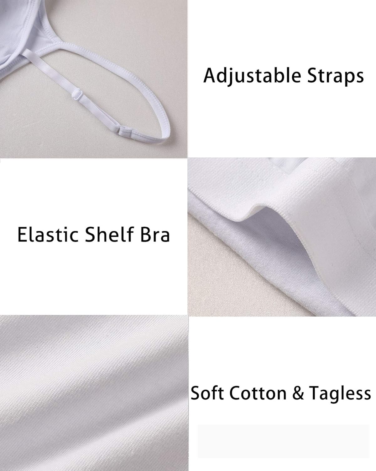 beautyin Women's Cotton Camisole with Shelf Bra Adjustable Spaghetti Strap Tank Top Cami Tanks at  Women’s Clothing store