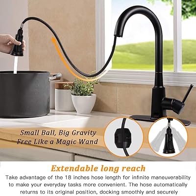 Buy Touchless Kitchen Faucet Soosi Motion Sensor Single Handle Automatic Kitchen Faucets One 3 Hole 3 Setting Sprayer Oil Rubbed Bronze Kitchen Faucets With Pull Down Sprayer Spot Free Stainless Steel Online In Indonesia