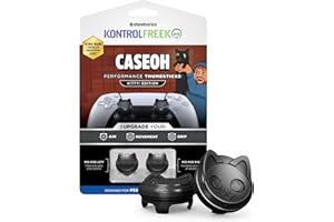 KontrolFreek CaseOh Performance Thumbsticks – Kitty! Edition | PlayStation 5 (PS5), PlayStation 4 (PS4) Controller | Black