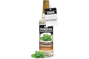Syruvia Peppermint Syrup for Coffee, Flavored Syrup for Drinks, Lattes, and Desserts – 25.4 fl oz