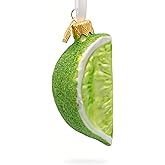 Lime Slice Glass Christmas Ornament