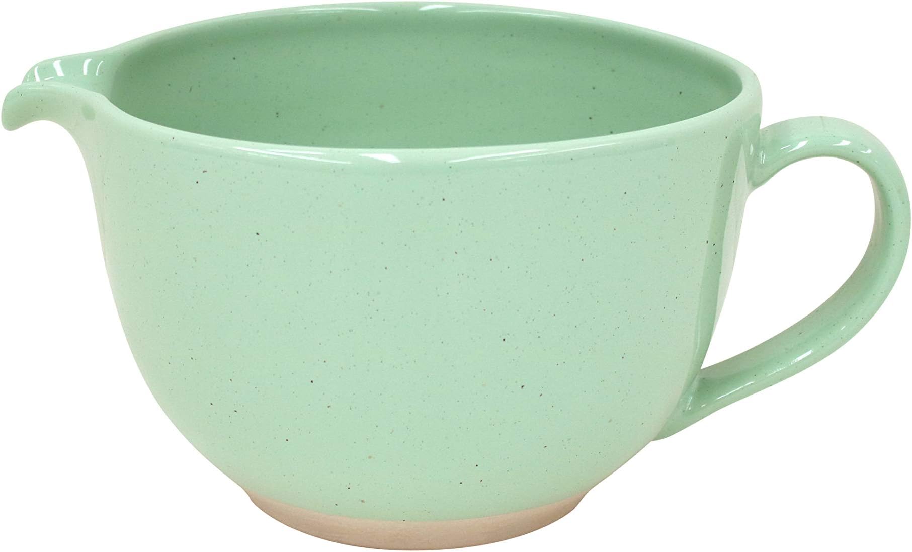 Casafina Fattoria Collection Stoneware Ceramic Batter Bowl 69 oz, Retro Green