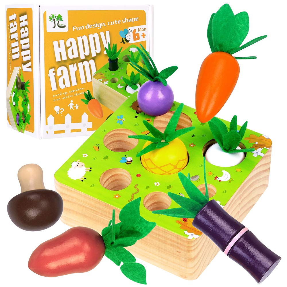 Buy Japace Wooden Toy Montessori Wooden Puzzle Carrot Harvest Baby