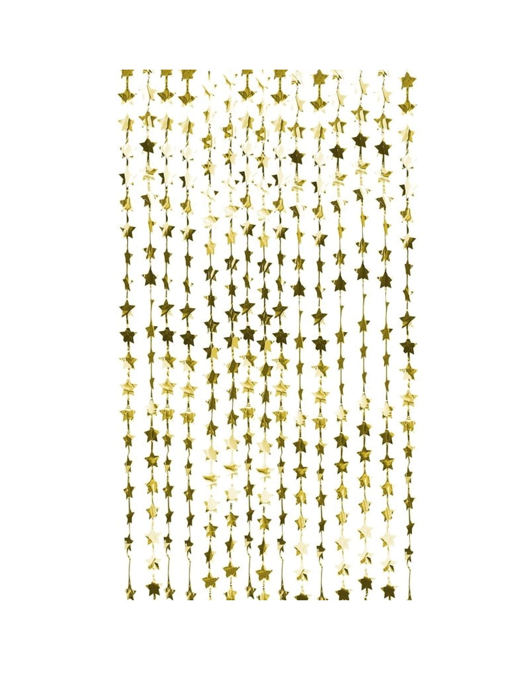 Ginger Ray Gold Foil Star Shimmer Curtain Foil Backdrop Curtain Hanging Party Decorations - Party Back Drop