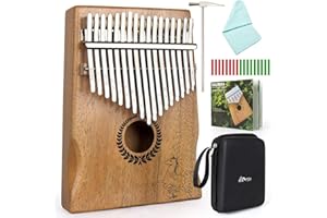 LOTMUSIC Kalimba, Thumb Piano 17 Keys Portable Mbira Finger Piano Mahogany Wood with Tune Hammer Bag Gifts For Kids And Adult Beginners