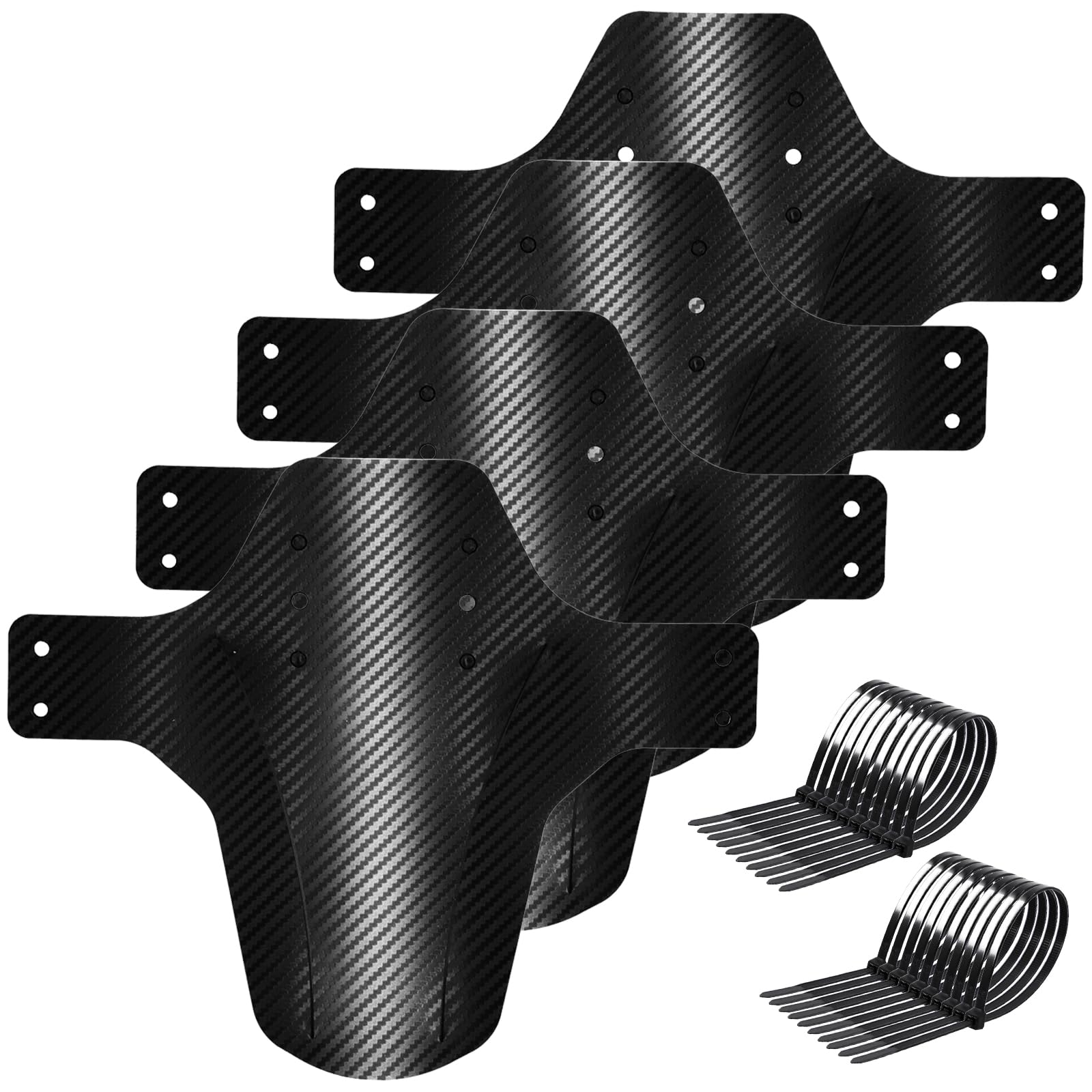 FETESNICE Mountain Bike Mudguard, 2Pcs MTB Mudguard Front and Rear Compatible,Fits 26", 27.5", 29" Inch MTB Mudguard Front and Rear Splash Guard (XIAO-DNB-4TW)