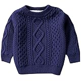 Kids Long Sleeve Crew Neck Chunky Twist Warm Fleece