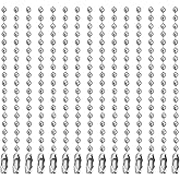 Lemonkey 20Pcs Ball Beads Chain Bulk,Silver Keychain Rings Metal Chain,4 Inch Dog Tag Metal Small Chain with Connectors for Hanging Decoration