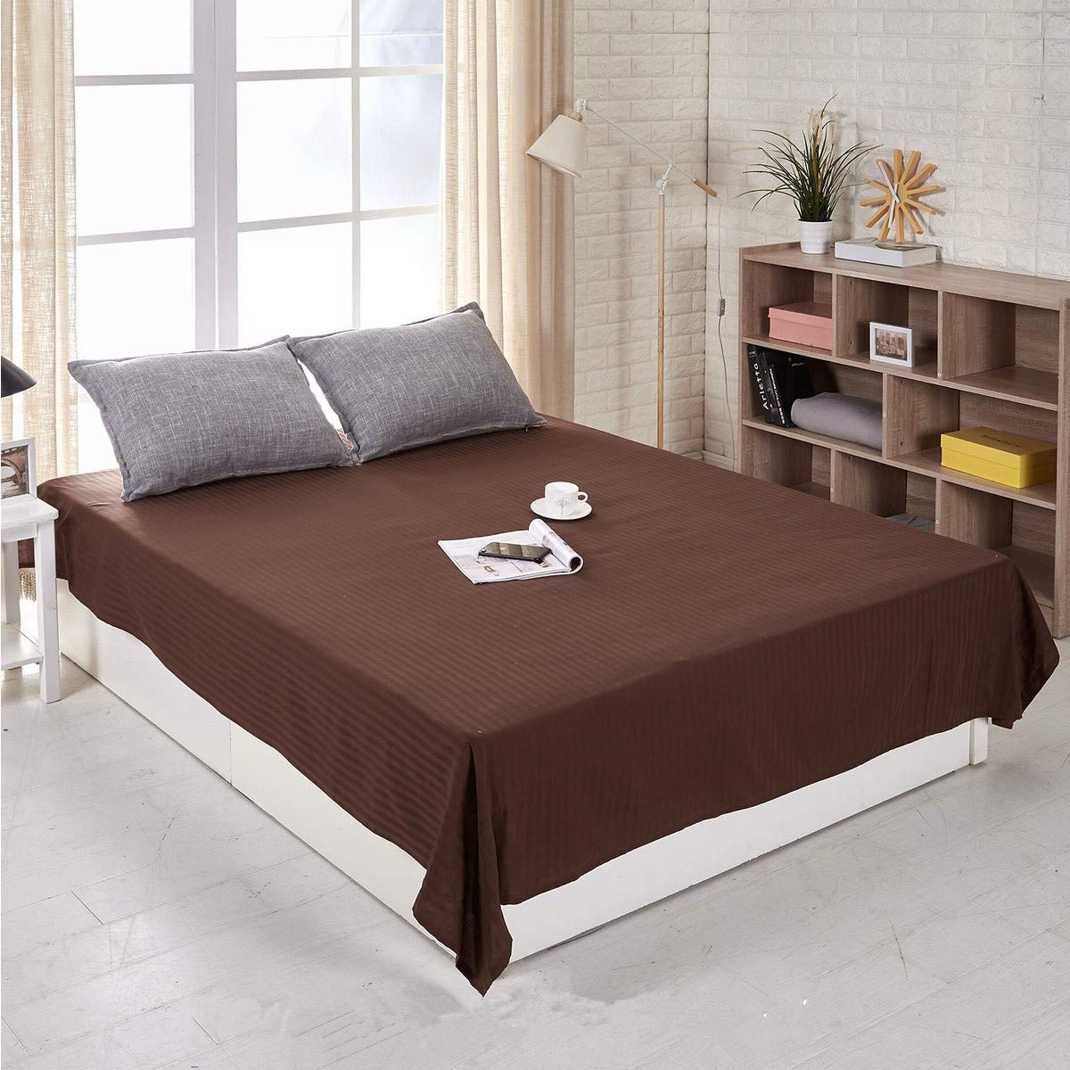 フラットシーツ 綿100% フラットシーツ単品 年間中使い やさしい肌ざわり 吸水速乾 水洗いが可能です (ブラン色, 150 x 250cm)