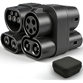BTUYDTUY CCS1 to CCS2 Adapter EV Charger Adpater DC 1000V 250A and AC 32A EV Charger Connector Type 1 to Type 2 Adapter SAE j1772 to IEC62196(Black)