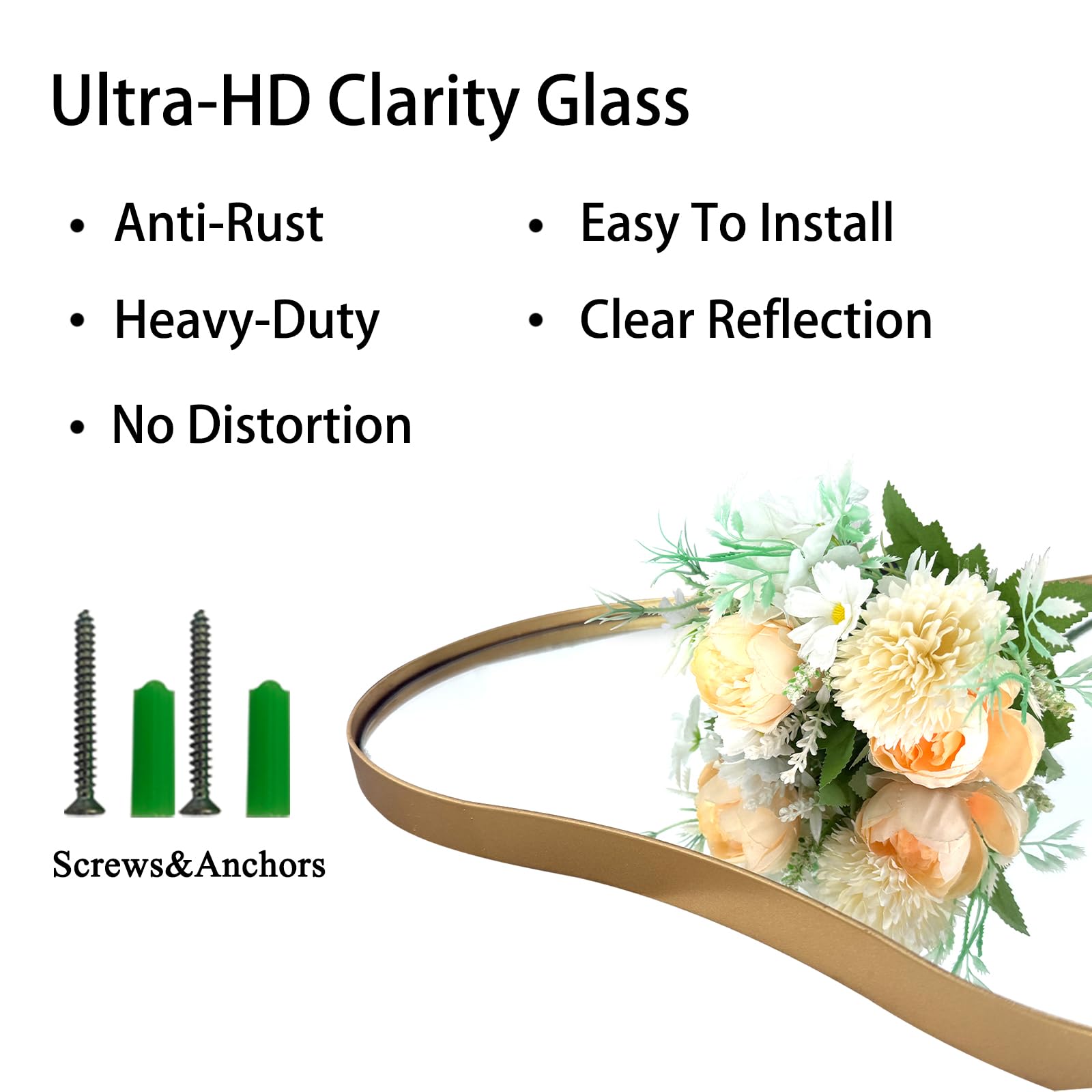 DAOYIJIAJU Large Irregular Mirror, Asymmetrical Mirrors Full Length, 55