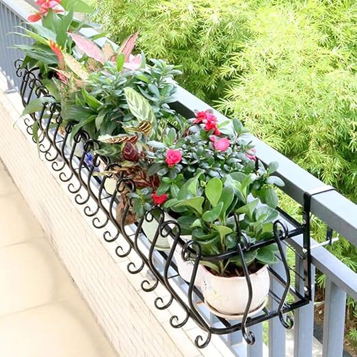 Jardinería Hierro Forjado Barandilla Flor Estante Balcón ...