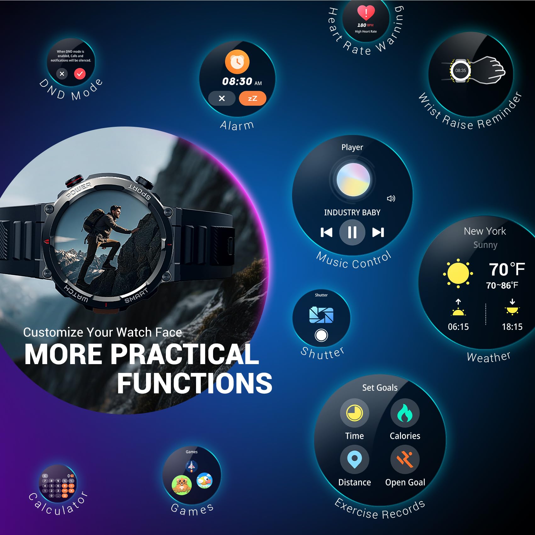 Blackview Military Smart Watch for Men (Answer/Make Calls), 1.45