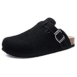 ODOLY Genuine Suede Clogs for Women Men Soft Cork