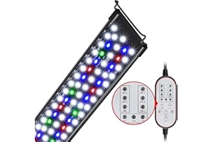 Gamalta Aquarium Light, 42W 24/7 Lighting Cycle, Sunrise/Daylight/Moonlight Mode and Custom Mode with Expandable Bracket, Adjustable Timer and 7 Color Brightness for 48~54IN