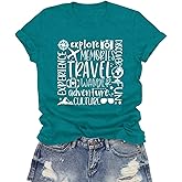 LuxLass Travel Shirts for Women Adventure T-Shirt Traveling Themed Tee Tops