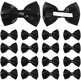 Riceshoot 24 Pcs Satin Ribbon Bows 3.5" Self Adhesive Satin Bows Gift Wrapping Stick on Premade Ribbon Bow with Double Sided Tape for Making Crafts Baby Shower Party Wedding Decor(Black)
