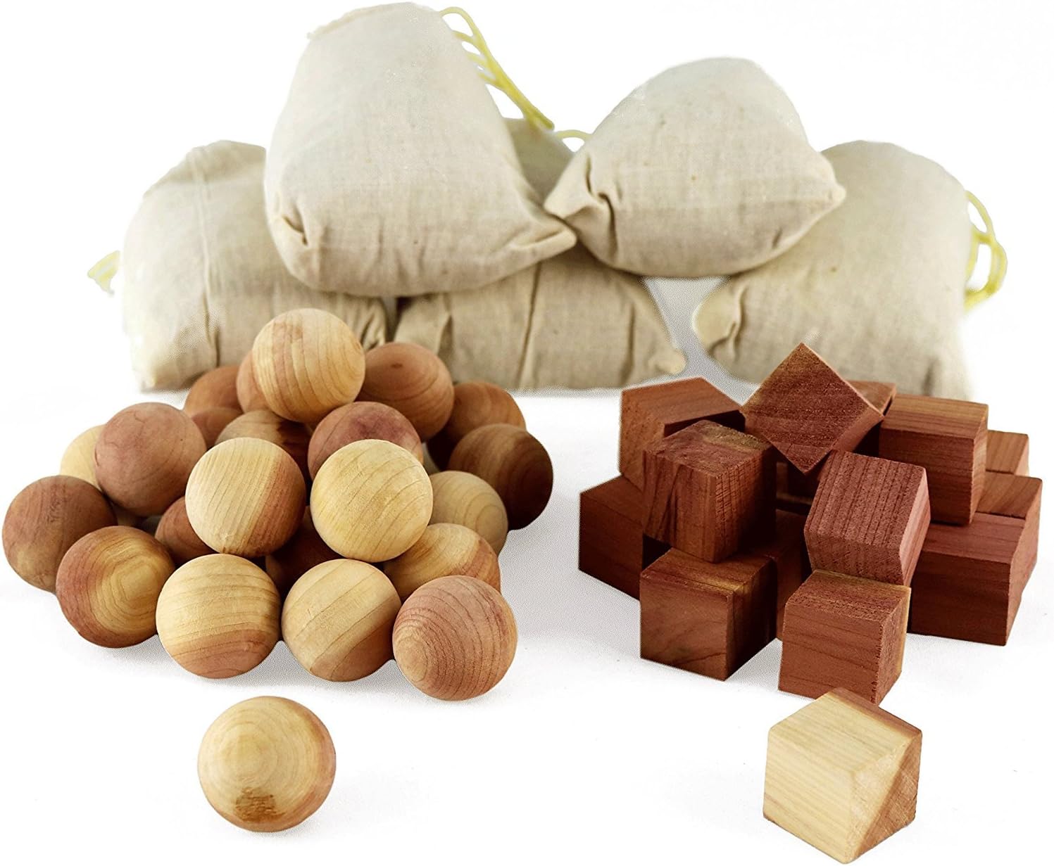 Aszaro Cedar Balls, Cedar Cubes & Cedar Sachets 40 pc Combo Pack 20