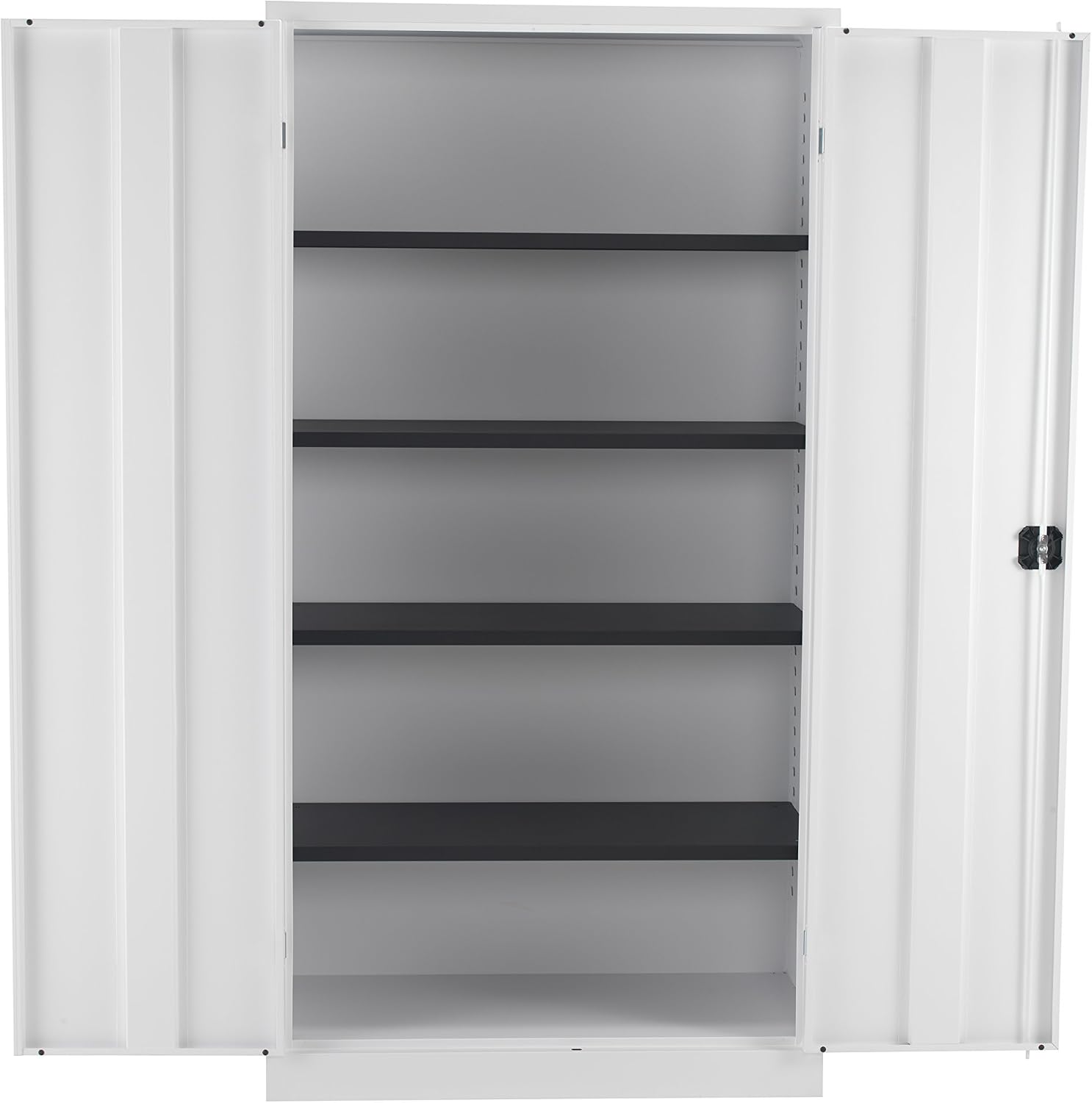 Office Hippo Steel Storage Cabinet, Lockable, Double Door, 4 Height Adjustable Shelves, 50kg Load Capacity, White, 92 cm x 179 cm - Image 5