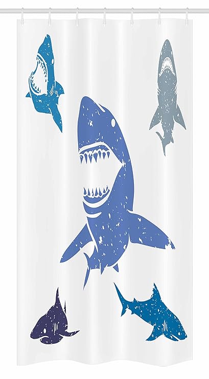 Amazon Com Ambesonne Sea Animal Decor Stall Shower Curtain