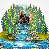PIECE GIFT 3D Pop Up Birthday Card for Dad, Husband, 6x8 inches Papa Bear Birthday Card for Dad, Husband, Birthday Gift Perfect With Envelope.