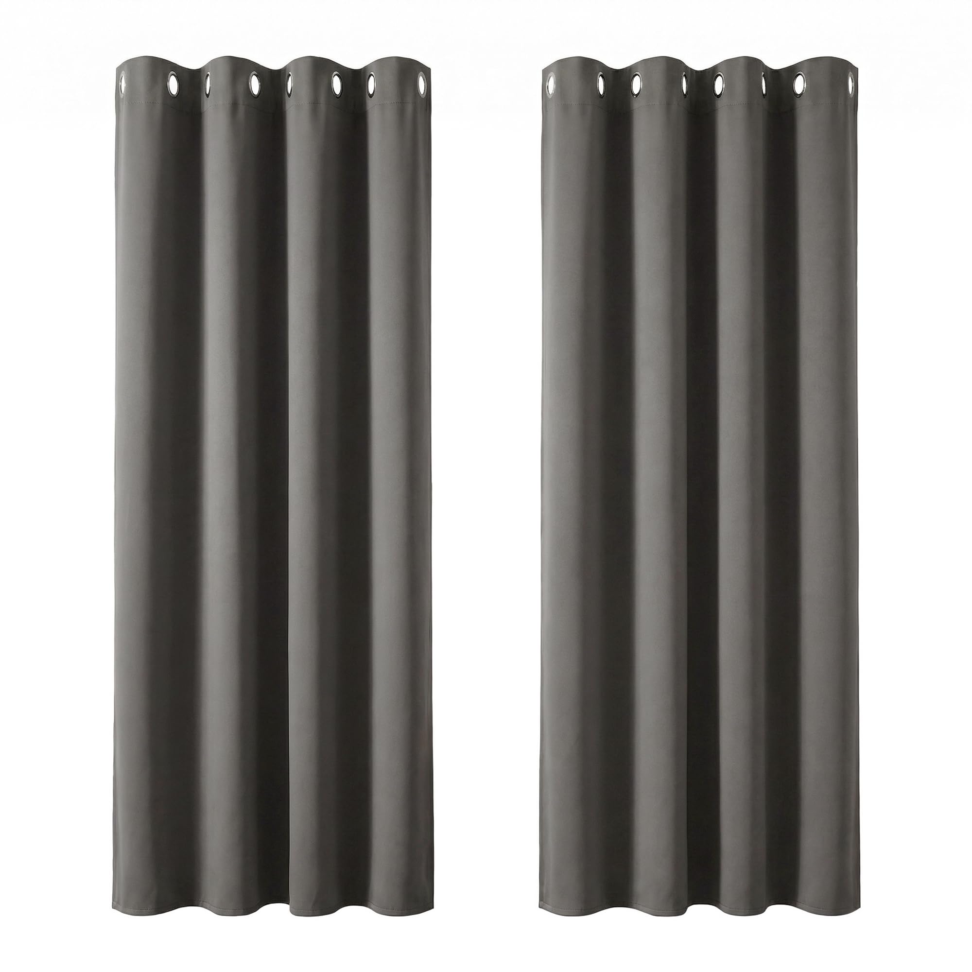 Deconovo Blackout Curtains for Living Room Thermal Insulated Eyelet Curtains 46 x 72 Inch Light Grey 2 Panels