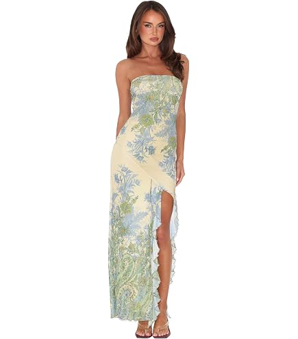 theo maxi dress Tiger Mist Women's Strapless with Ruffle Trim Side Split Annika Black Off Shoulder The perfect relaxed fit Visual Kei Pay With:$20.00 (Silkroll Fee: $0.50)