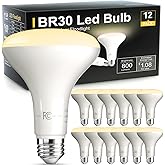 VOLIVO LED Flood Light Bulb 12 Pack, Recessed Ceiling Bulb, BR30, 65W Equivalent Efficient 9W, Dimmable, E26 Base, Soft White 2700K, 800 Lumens, 80CRI, Ceiling Light for Kitchen, Living Room