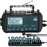 Roxicosly 12000mAh Wind Up Solar Radio with Phone Charger AM/FM/SW LED Torch view 9